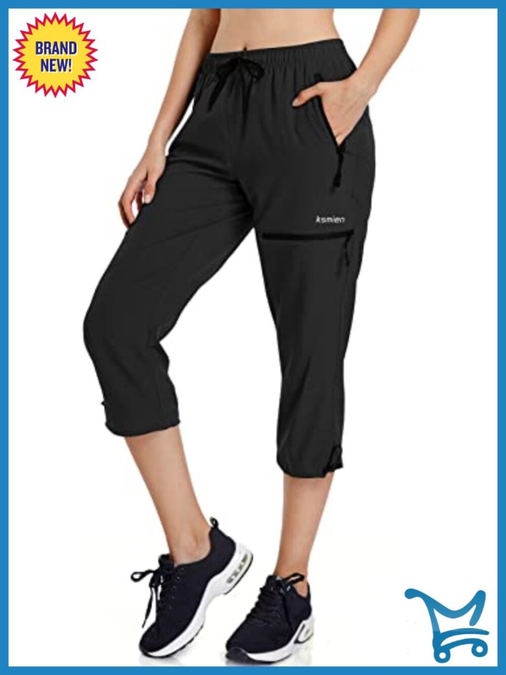 Women's Quick-Dry Hiking Cargo Capris UPF 50+ Zip Pockets